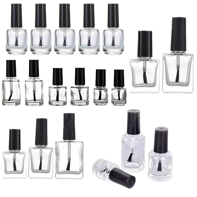 Nail Fan Brush - 5Pcs 5ml/10ml/15ml Empty Mini Glass Nail