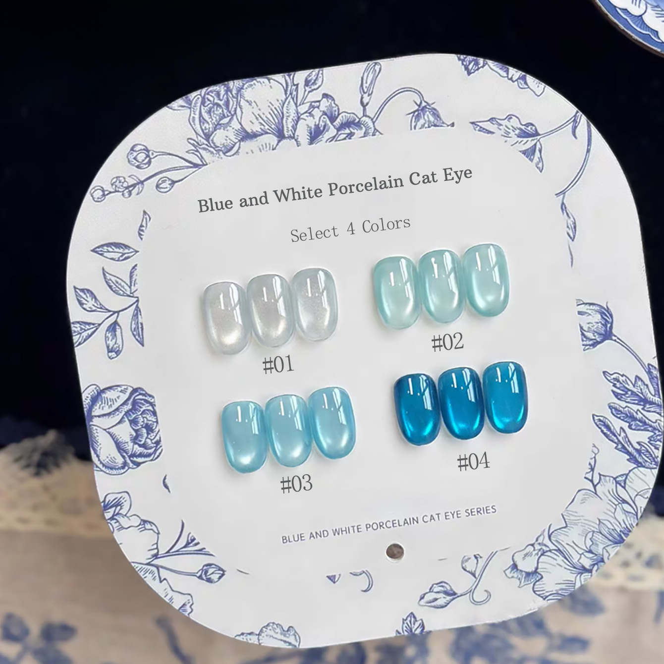 Nail Art Ice Blue - 1pcs TC Blue And White Porcelain