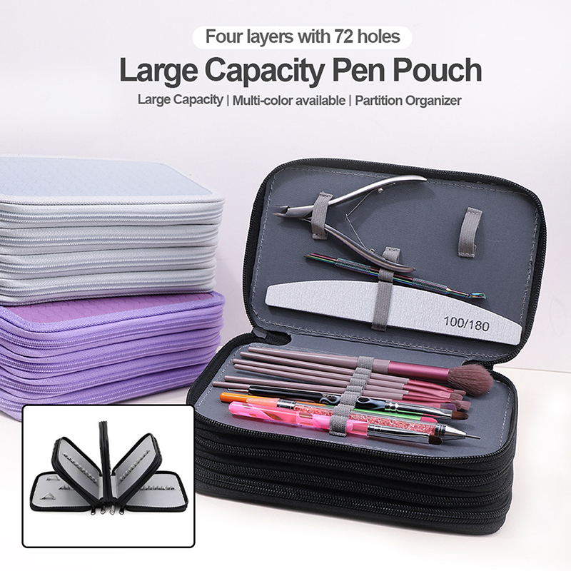 Nail Fan Brush - Large Capacity Nail Art Tool Bag
