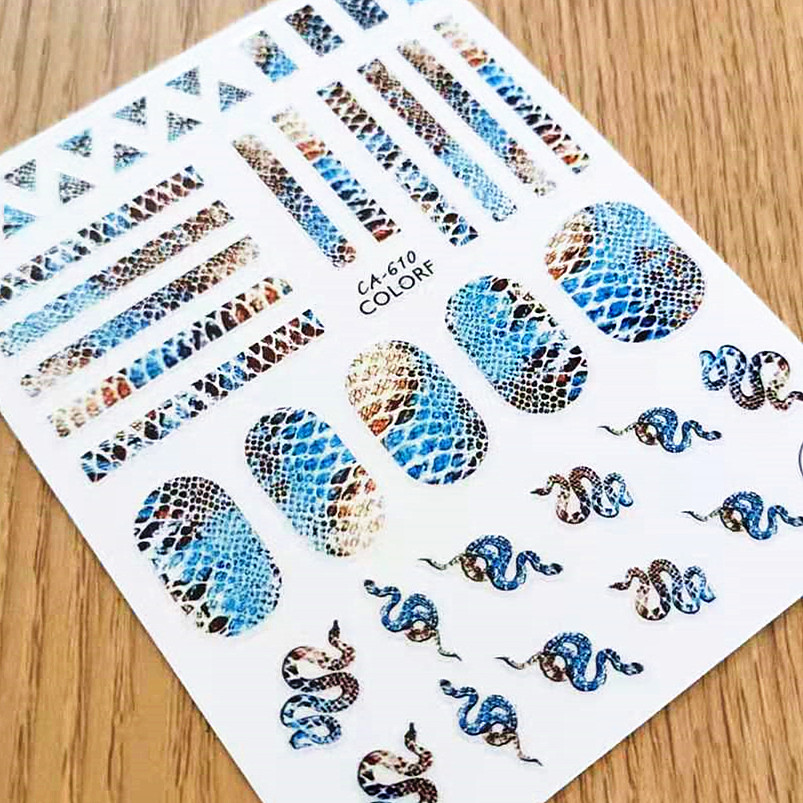 Nail Art Zebra Design - 1 PC Snake Zebra Skin Design
