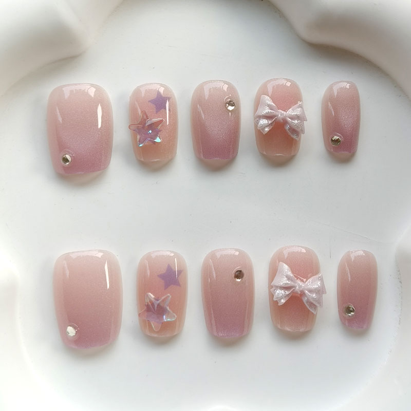 Nail Art Love - 10Pcs Teenage Girl Fashion Cute Pink