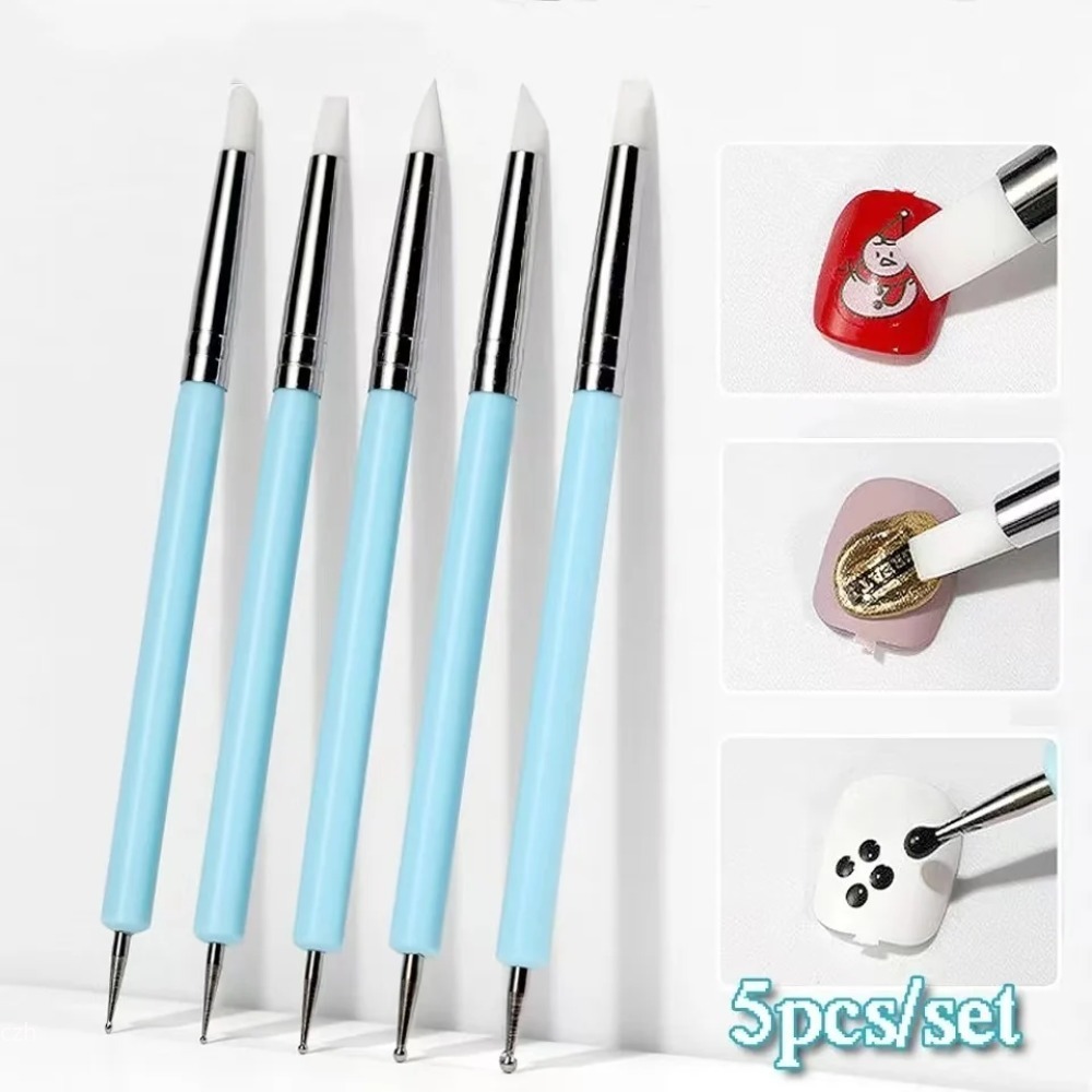 Nail Fan Brush - 5PCS Silicone Clay Sculpting Tool for