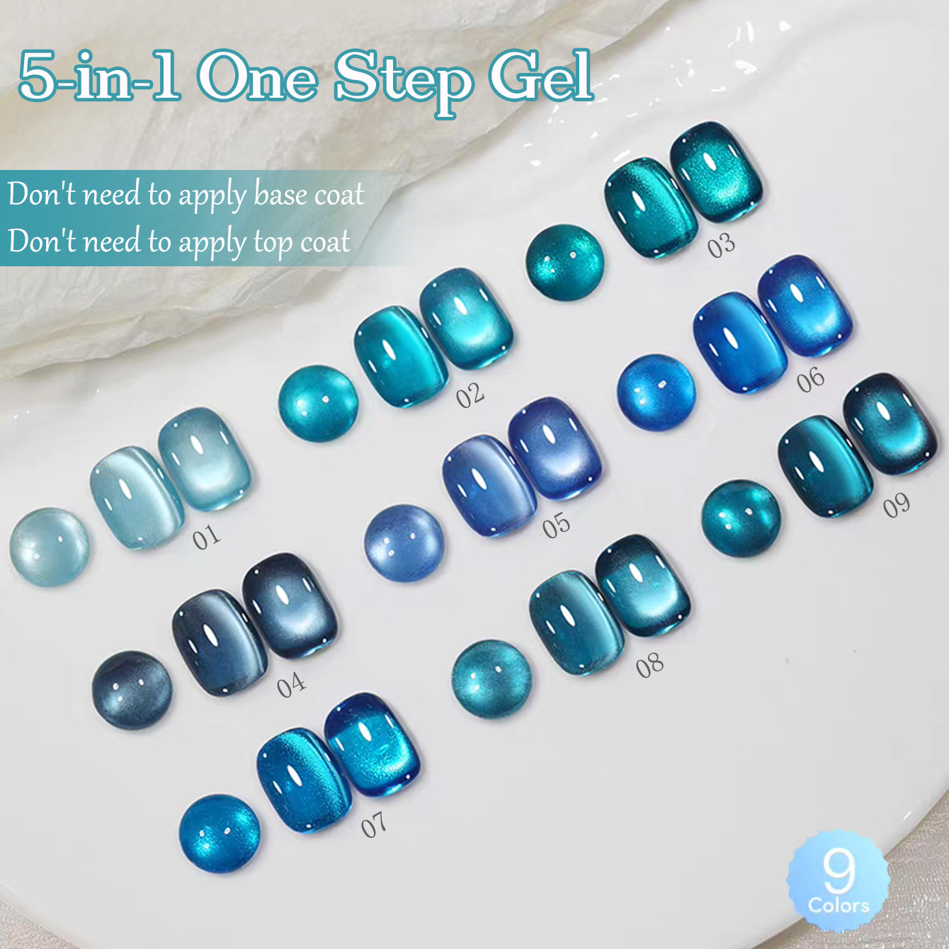 1pcs SHAKA Sapphire Glass Bead - огляд і ціна Nail Art Ice Blue