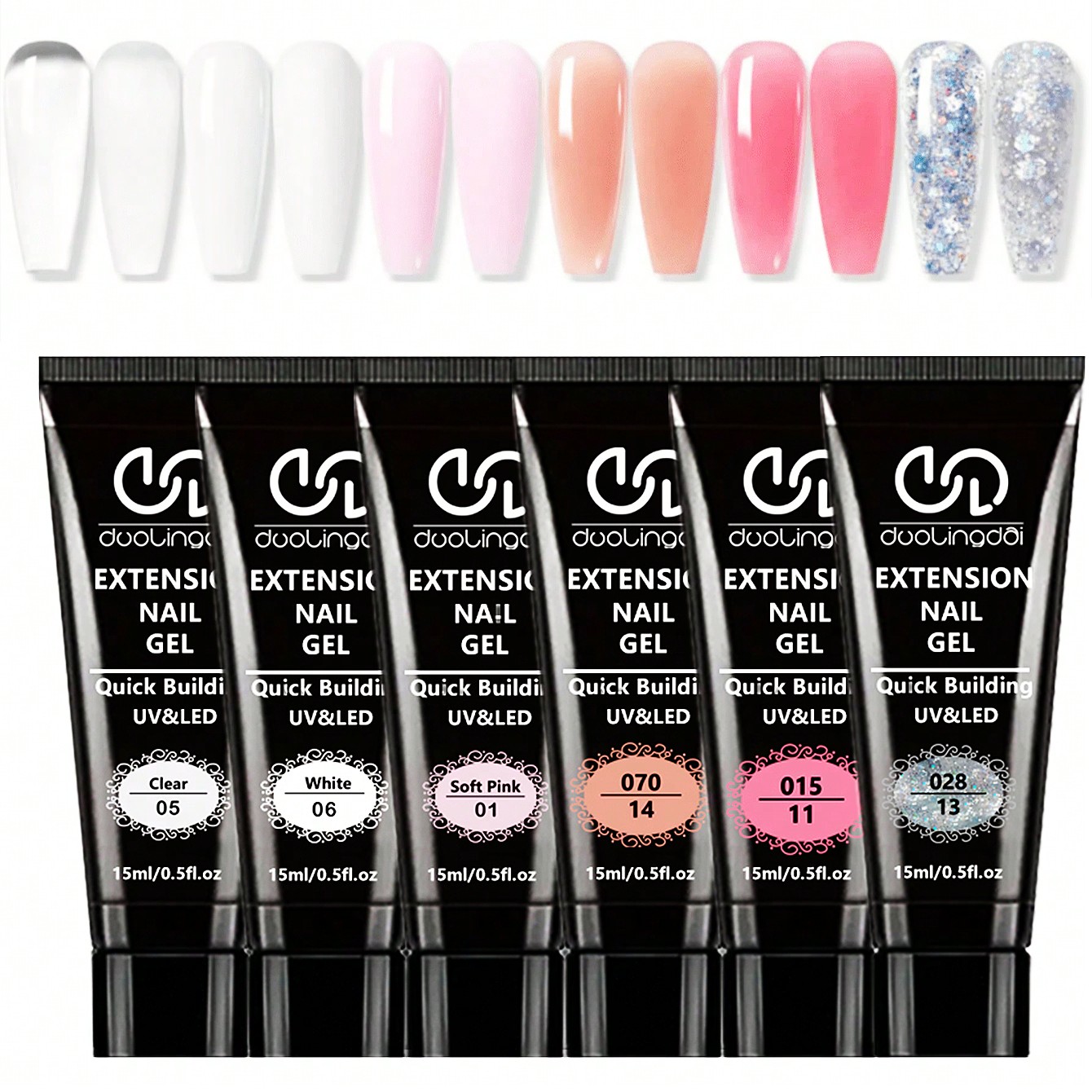 6 Colors Poly Extension Gel Na - огляд і ціна Polygel Nail Kit