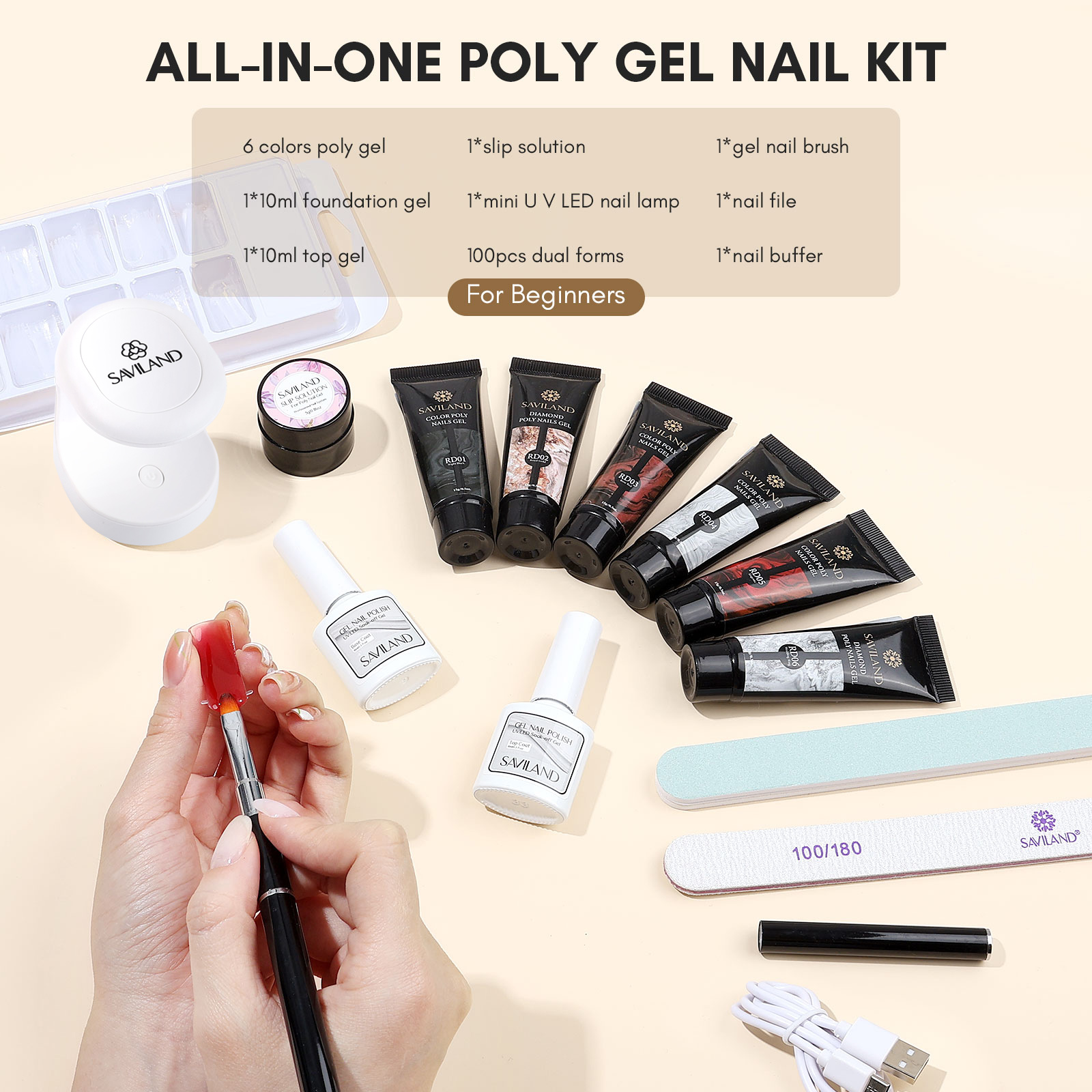 Saviland Poly Gel Nail Kit 6 C - огляд і ціна Polygel Nail Kit