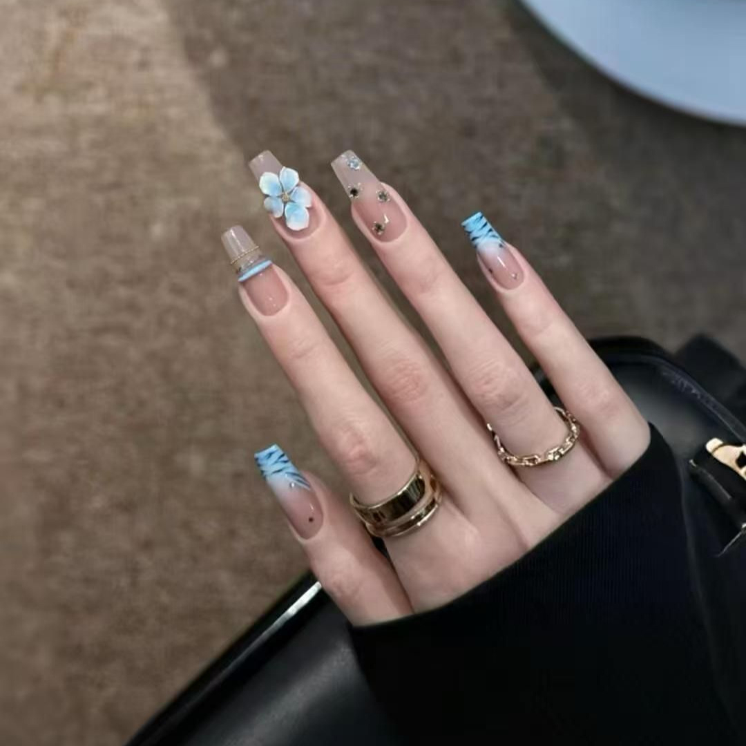 10pcs Handmade Middle Press On - огляд і ціна Nail Art Zebra Design