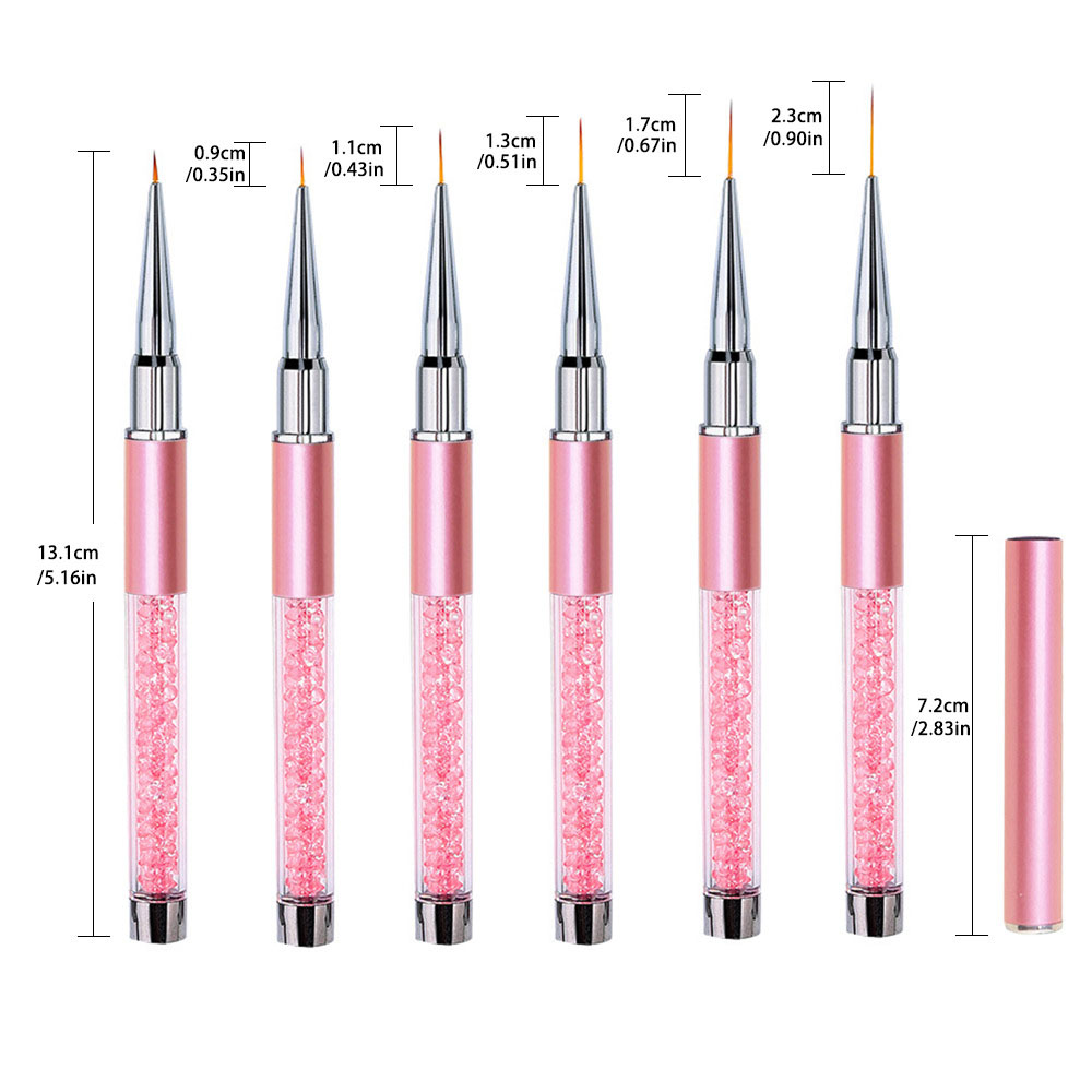 6pcs/Set Acrylic French Stripe - огляд і ціна Nail Fan Brush