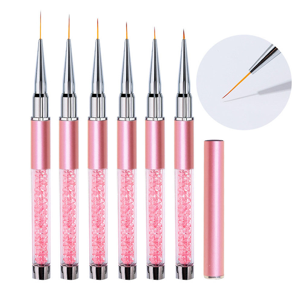 6pcs/Set Acrylic French Stripe - огляд і ціна Nail Fan Brush