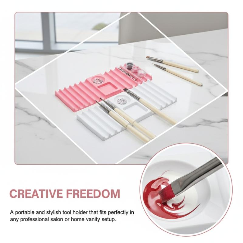 Reusable Nail Art Palette with - огляд і ціна Nail Fan Brush