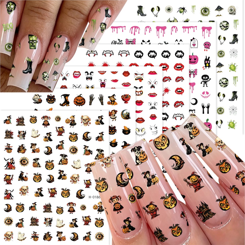 6pcs Green Zombie Evil Pumpkin - огляд і ціна Nail Art France