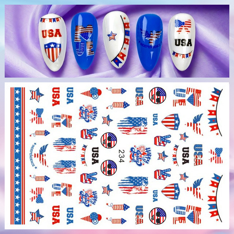 1Sheet 4th of July Nail Sticke - огляд і ціна Nail Art France