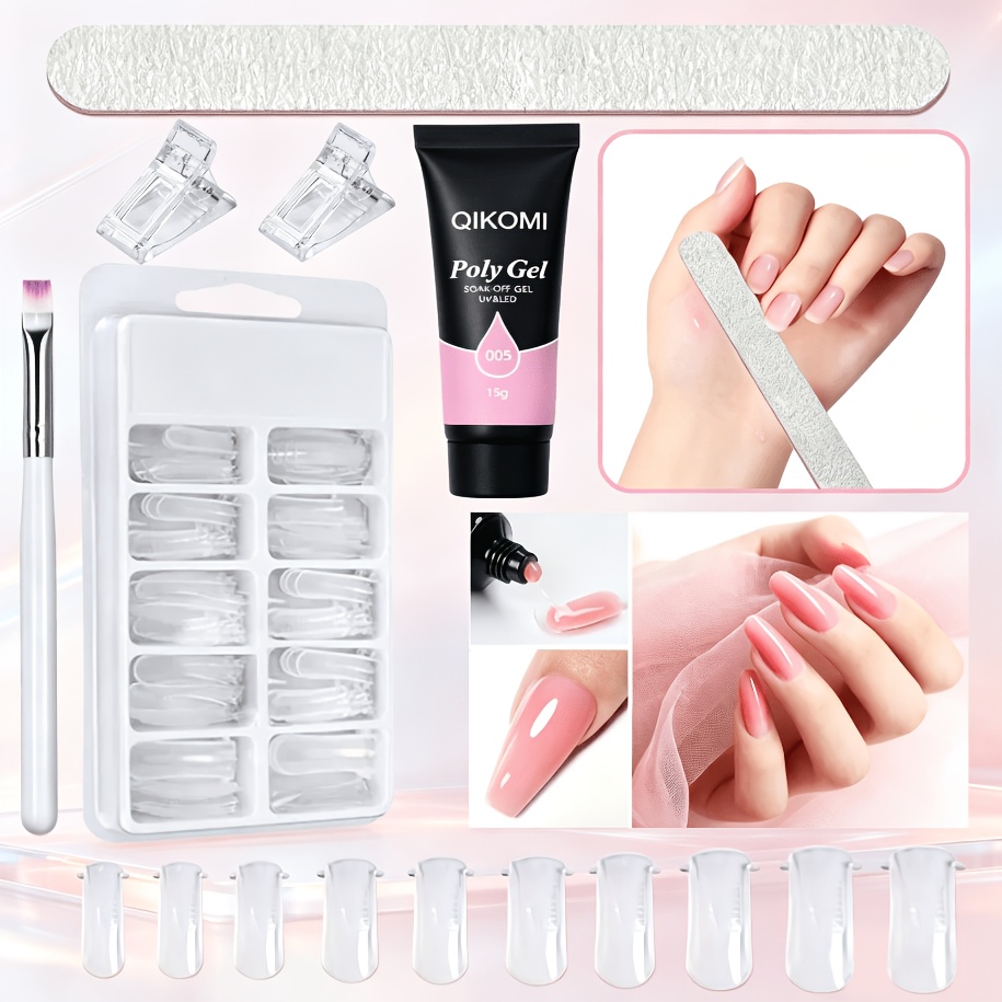QIKOMI Poly Gel Nail Extension - огляд і ціна Polygel Nail Kit