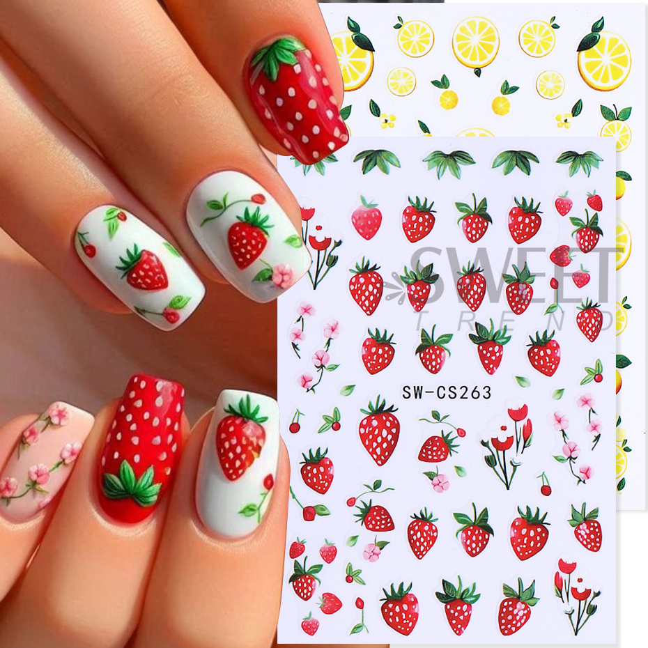 5pcs Fruits Nail Stickers Cute - огляд і ціна Nail Art France
