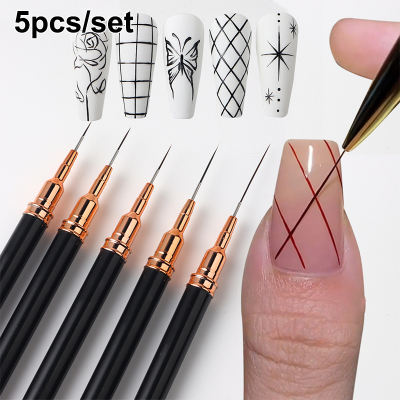 #5Pcs/Set Professional Nail Ar - огляд і ціна Nail Fan Brush