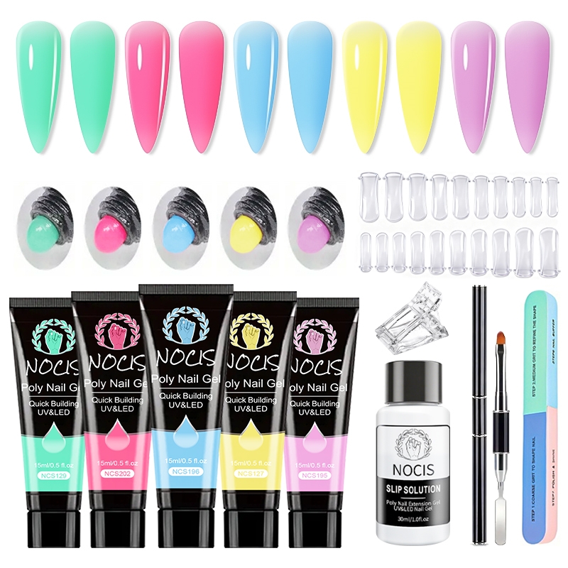 NOCIS Poly Nail Gel Kit-5 Colo - огляд і ціна Polygel Nail Kit