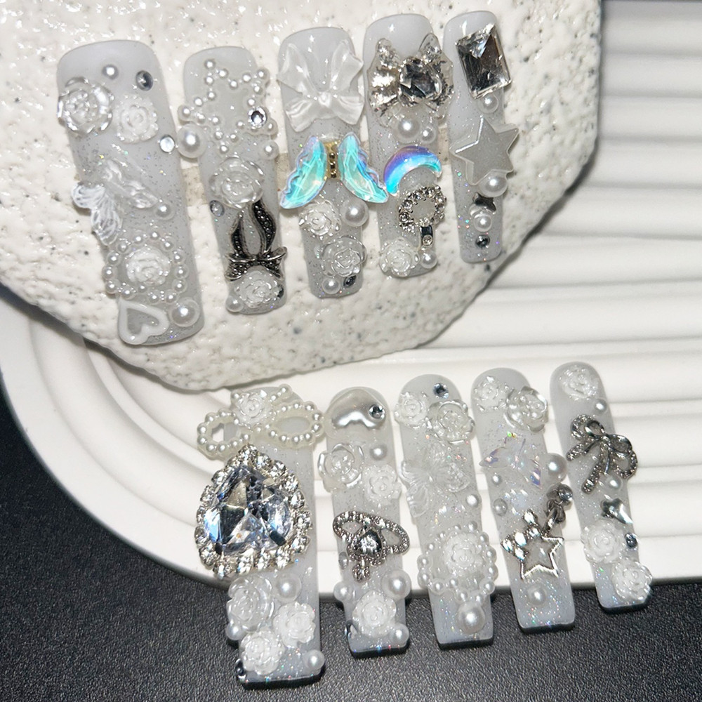 10PCS Cute Jirai Kei White Han - огляд і ціна Nail Art Love