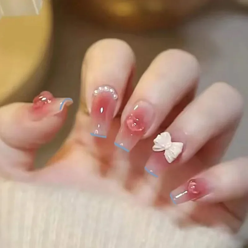 24Pcs/Set Fake Nails Art Bow P - огляд і ціна Nail Art Love