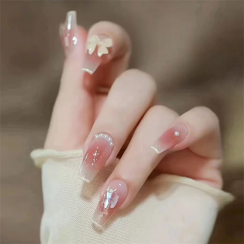 24Pcs/Set Fake Nails Art Bow P - огляд і ціна Nail Art Love