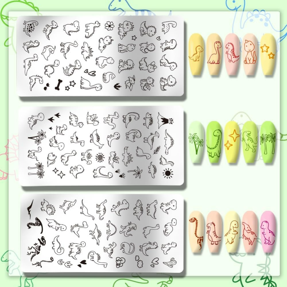 3pcs Dinosaur Nail Stamping Pl - огляд і ціна Nail Art Love