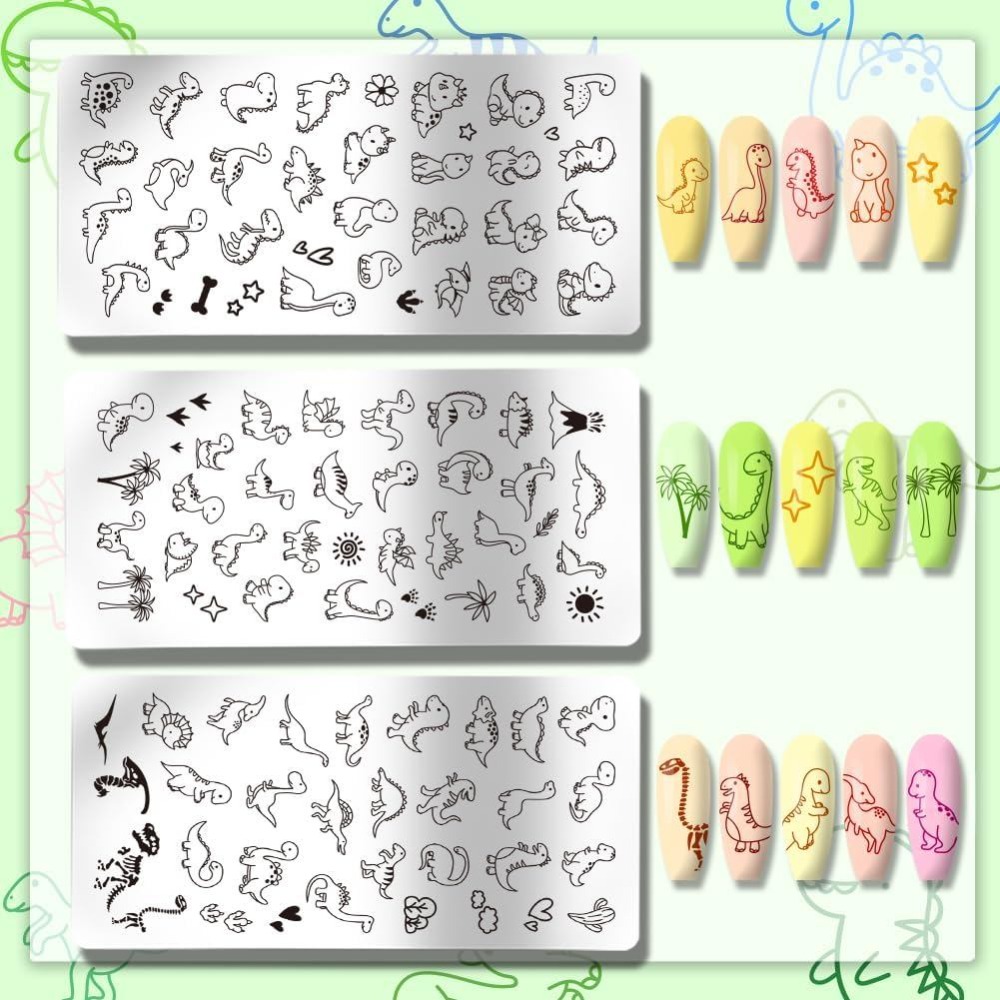 3pcs Dinosaur Nail Stamping Pl - огляд і ціна Nail Art Love