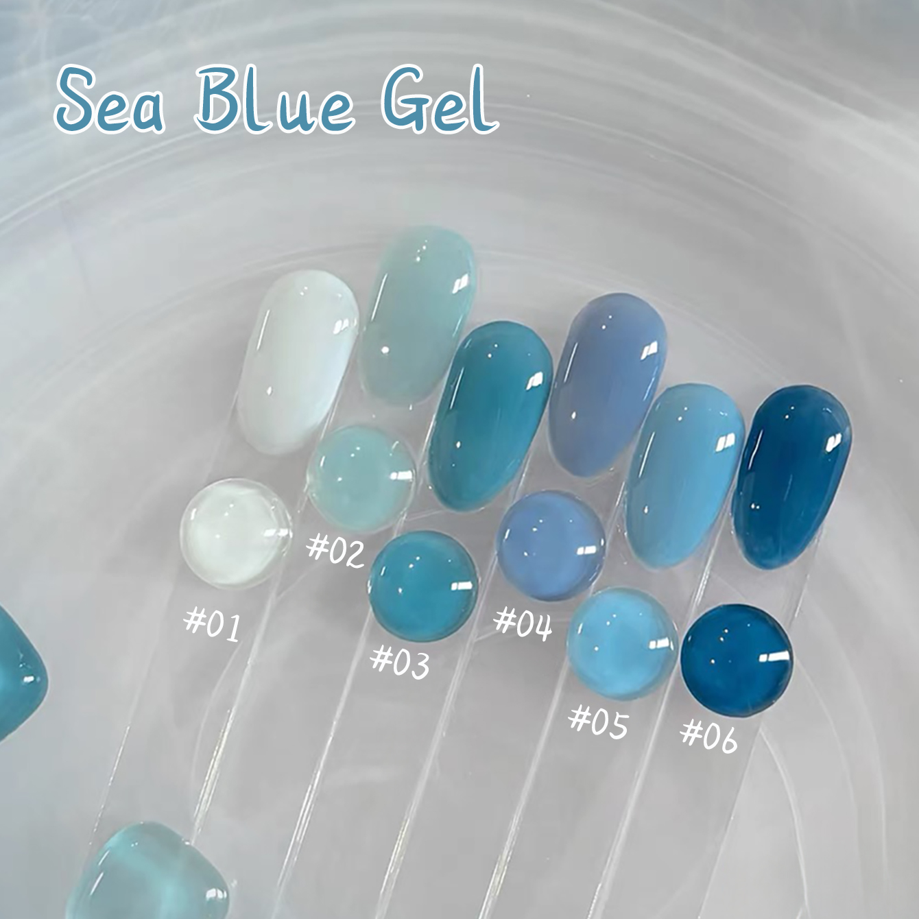 1-10pcs WS Ice Transparent Blu - огляд і ціна Nail Art Ice Blue