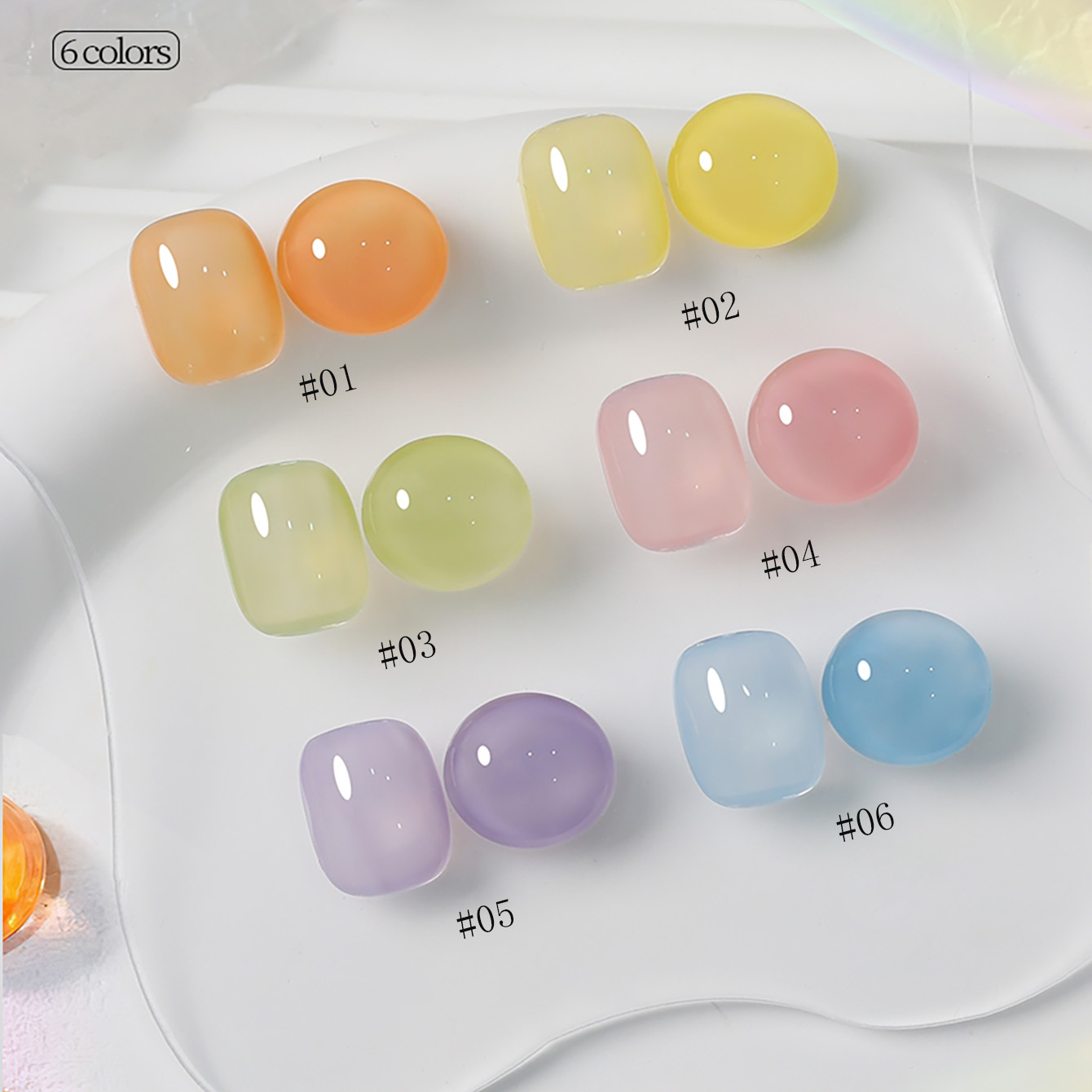 1-6pcs PSK New Macaron Candy O - огляд і ціна Nail Art Ice Blue